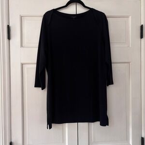 Talbot Navy Blue 3/4‎ Sleeve Boat Neck Tunic Top Performance Fabric Plus Size 1X